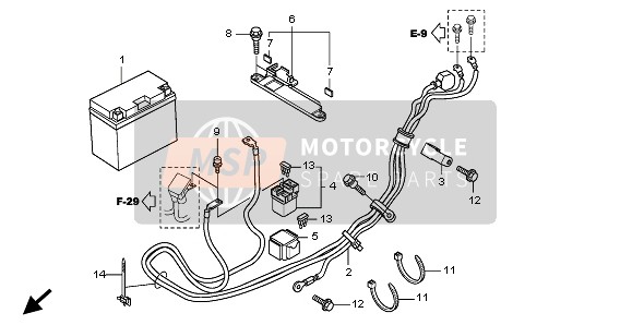 Honda SH300A 2010 Batería para un 2010 Honda SH300A